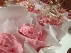 プリザードフラワー　ピンク　紫　白　ドライフラワー　3色セット