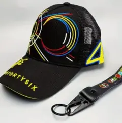 ☆新品「VR46 バレンティーノ・ロッシ オール刺繍　黒」帽子/キャップ