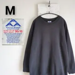 古着　ALSTYLE 無地スウェット　ブラック　フェード　M