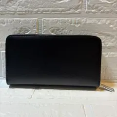 ブラックレザー ラウンドファスナーカードケース