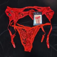 Leg Avenue 赤 レースガーターベルトとTバックセット O/S
