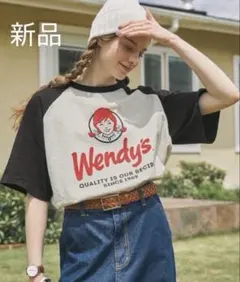 【Wendy’s】別注 ウェンディーズ ヴィンテージプリント 半袖Tシャツ　黒