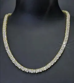 GLITTER　テニスチェーン　涙型　czダイヤ