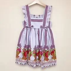 シャーリーテンプル フルーツバスケットプリントジャンパースカート 130パープル