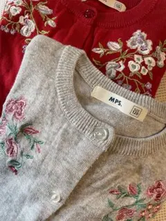 タイムセール★MPS お花刺繍　カーディガン　グレー　120センチ