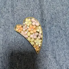 新品未使用　ハート型花柄バレッタ