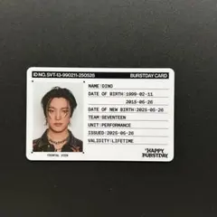 SEVENTEEN HAPPY BURSTDAY IDカード ディノ