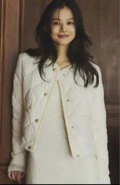 【TAION×anuans】ノーカラーキルティングショートダウン