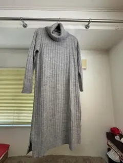 【最終値下げ】タートルネックワンピース　タートルネック ワンピース　リブ編み