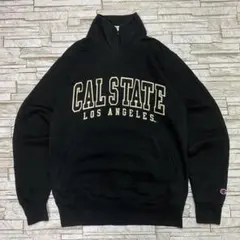 Champion ハーフジップスウェット カリフォルニア州立大学 刺繍ロゴ S