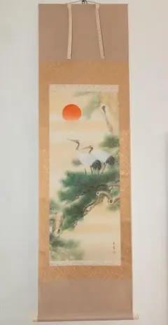 【まとめ売り】掛け軸　松上鶴　小墨山水　松鶴 まとめ売り】掛け軸 松上鶴 小墨山水 松鶴