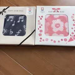 今治タオル ハンカチ 2枚セット 音符 花柄