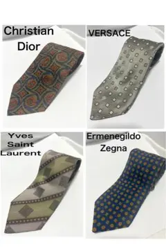 VERSACE/Dior/zegna/YSL ブランドシルクネクタイ4本セット