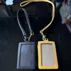 coachレザー パスケース 2個セット 紺・ベージュ