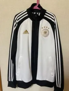 ✨美品✨アディダス ドイツ代表 トラックジャケット エンブレム 刺繡ロゴ 黒 L 90s adidasアディダス ドイツサッカー連盟 ロゴ刺繍 トラック