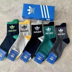 【スペシャルロゴ】アディダスadidasソックス五足　メンズソックス　紳士用靴下