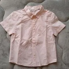 H&M 半袖シャツ 98cm ピンクストライプ