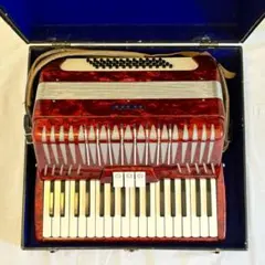CHANSON アコーディオン ホワイト/レッド7.8kgオシャレなパリ音楽最適