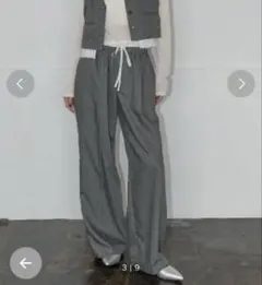 AIC. カットオフダブルウエストストライプパンツ