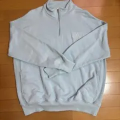 WEGO ハーフジップ スウェット ライトブルー 刺繍ロゴ