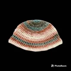 クロシェハット　クラッシャーハット　バケットハット　手編み　男女兼用　328