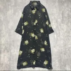 シャツワンピース 長袖 チェック ロング