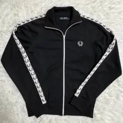 FRED PERRY テープドトラックジャケット ブラック S ジャージ