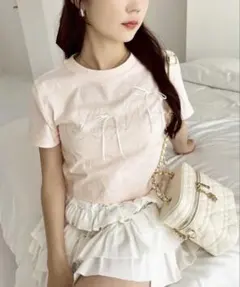 one after another NICE CLAUP ビジューTシャツ