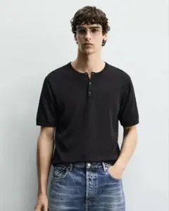 【即完品】最安値 ZARA ヘンリーネックニット Tシャツ 新品未使用タグ付きのサムネイル