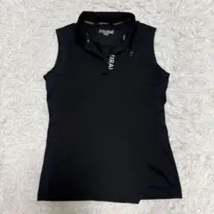 美品 アドミラルゴルフ ポロシャツ ノースリーブ ブラック ストレッチ 冷感