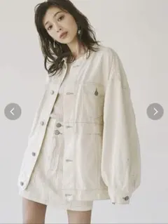 MURUA オーバールーズノーカラージャケット アイボリー