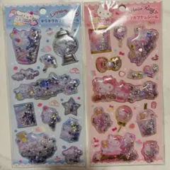 【新品】サンリオ　キラキラカプセルシール　キティ　シナモンロール