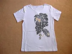 半袖Tシャツ◎モンステラ◎オフ白◎Mサイズ