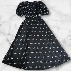 ザラ　エンブロイダリーポプリンワンピース　刺繍　パフスリーブ　XS