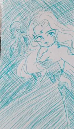 手描きイラスト アナログイラスト 人魚