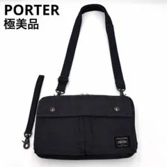 ポーター スモーキー ショルダーバッグ ネイビー キャンバス 多機能 男女兼用