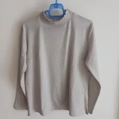秋冬★中古品★長袖★カットソー★ハイネック★クロッシー★しまむら★グレー総柄