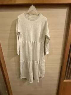 nuguグレー スウェット 長袖 ワンピース(裏起毛)