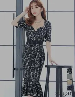 VANESSA HEART マーメイド ミディアムドレス 五分袖 M