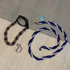 ビーズ ブレスレット ミサンガ風 リング 指輪　アクセサリー 3個セット