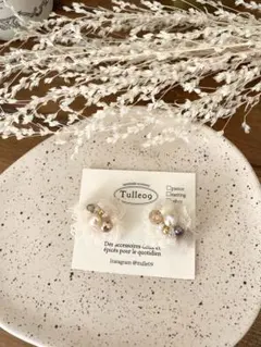エクリュくしゅっと淡水パールピアス♡イヤリング♡