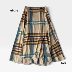 ebure アシンメトリー チェック ロングスカート マルチカラー M エブールのサムネイル