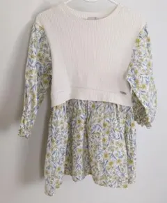 【美品】petit main 花柄ワンピース 100cm