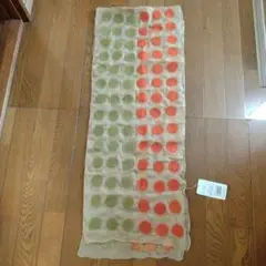 TANABANA シフォン生地 緑とオレンジのドット　スカーフ　タグ付き新品