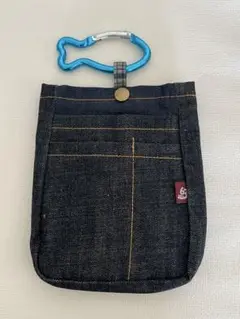 ダークデニム 移動ポケット 魚型カラビナ付き