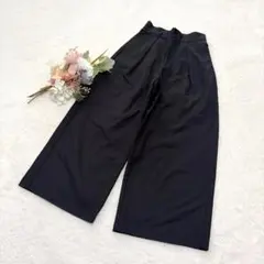 【ジーユー】GU コットンワイドアンクルパンツ ブラック S