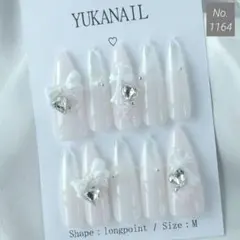 現品】ネイルチップ♡ホワイト 白 量産型地雷韓国ワンホンイニシャル
