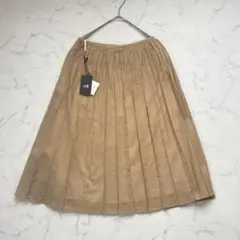 【未使用タグ付き】23区　綿麻　プリーツスカート　ベージュ　小さいサイズ32のサムネイル