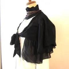 美品　dazzy／デイジー★　シフォン　ビーズ　ボレロ　黒のサムネイル