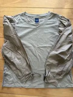 GAP 茶色フリル袖 カットソーサイズL